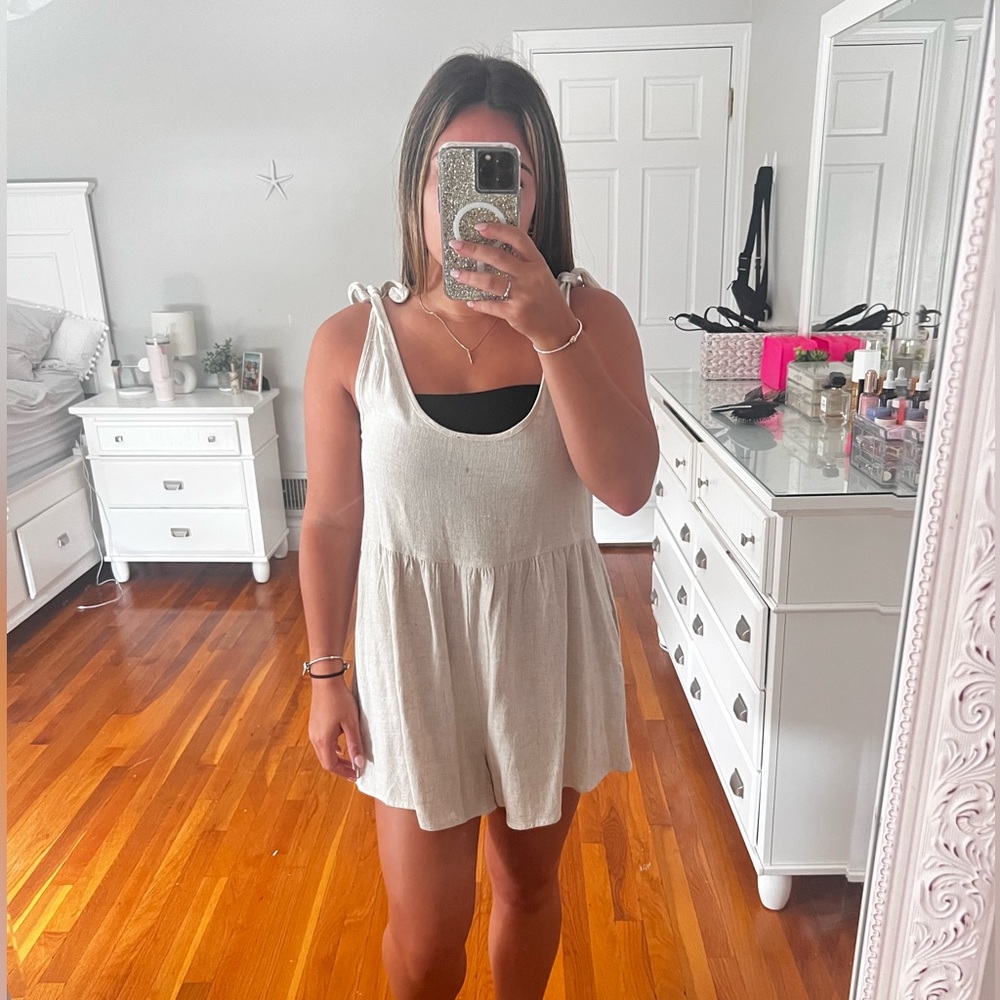 Beige Princess Polly Romper